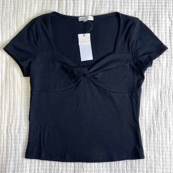 Ultra Flirt Twist-Front Short-Sleeve Tee - Picture 2 of 7